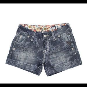 Miss Me Indigo Lace Denim Shorts 29